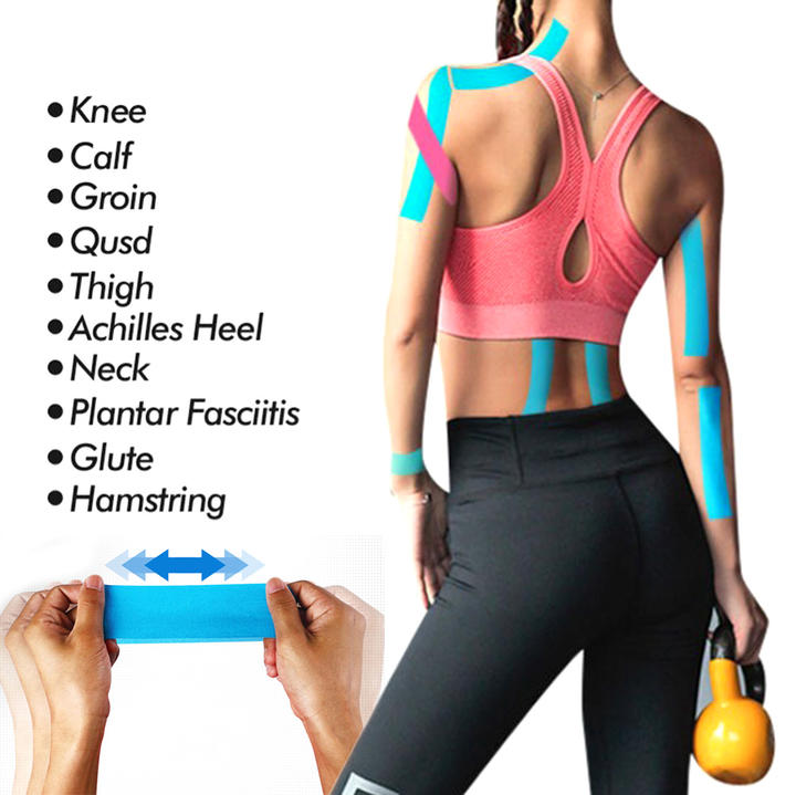 Hot sale Kinesiology Tape Muscle Bandage Sports Cotton Elastic Adhesive Strain Injury Tape Knee Muscle Pain Relief Stickers Wholesale Factory Customization
