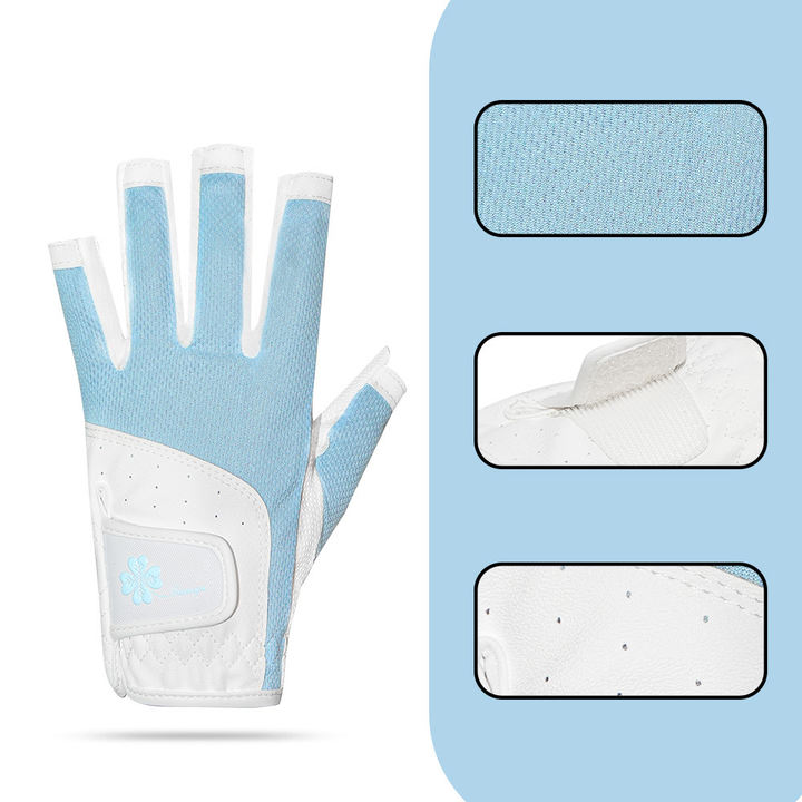 Ice silk breathable fabric fingerless gloves Non-slip and wear resistant golf gloves Manufacturer and Supplier