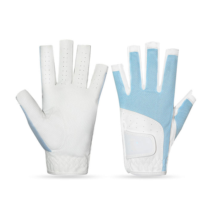 Ice silk breathable fabric fingerless gloves Non-slip and wear resistant golf gloves Manufacturer and Supplier