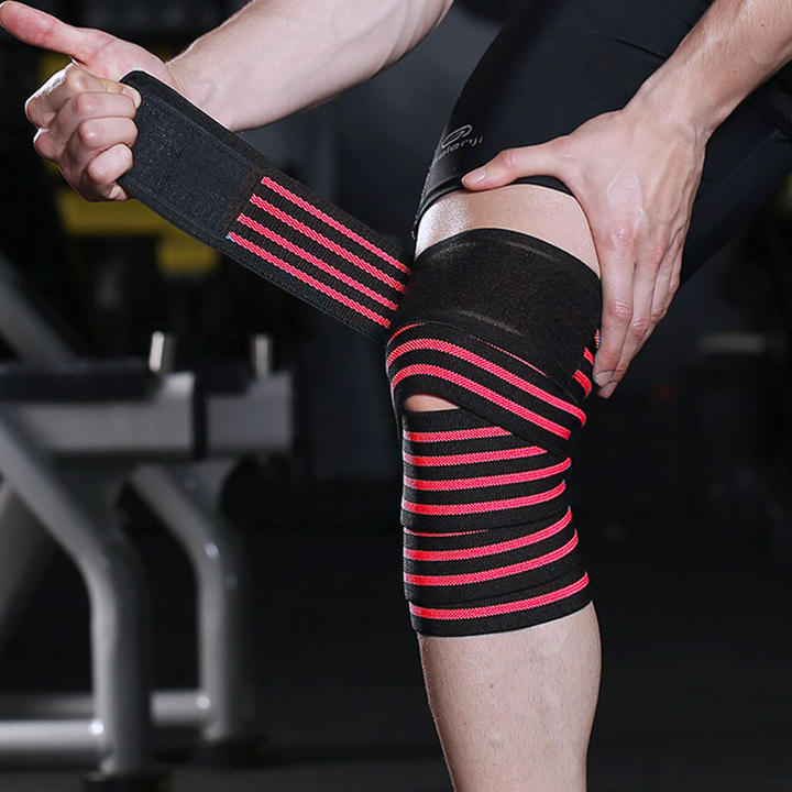 KSY Factory Price Gym Sports Elastic Knee Wraps Weight Lifting Bandage Straps With Non-Slip For All Sports Wholesale B2B Pricing