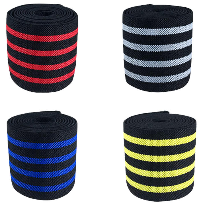 KSY Factory Price Gym Sports Elastic Knee Wraps Weight Lifting Bandage Straps With Non-Slip For All Sports Wholesale B2B Pricing