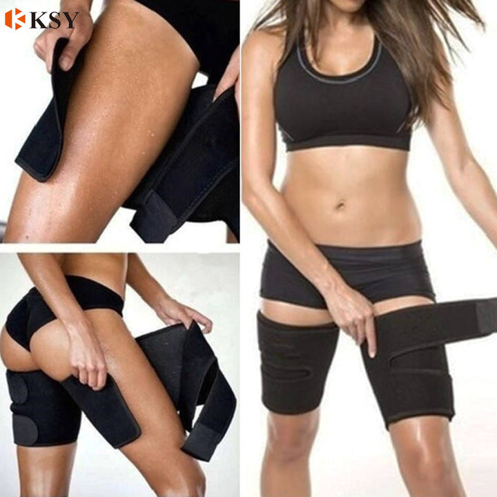 KSY hot selling  neoprene thigh sauna belt Adjustable Sweat Slim Leg Compression Thigh Trimmer Belt for Women Men Contract Manufacturing