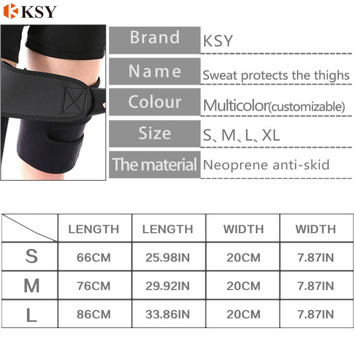 KSY hot selling  neoprene thigh sauna belt Adjustable Sweat Slim Leg Compression Thigh Trimmer Belt for Women Men Contract Manufacturing