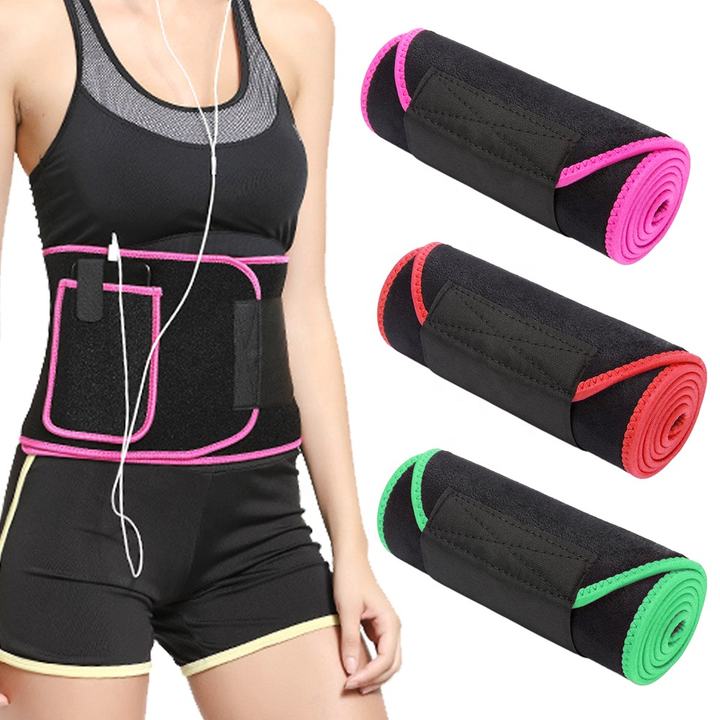 KSY hot selling tummy belt sweet waist trimmer sweat belt for weight loss with pocket China Factory Direct Export