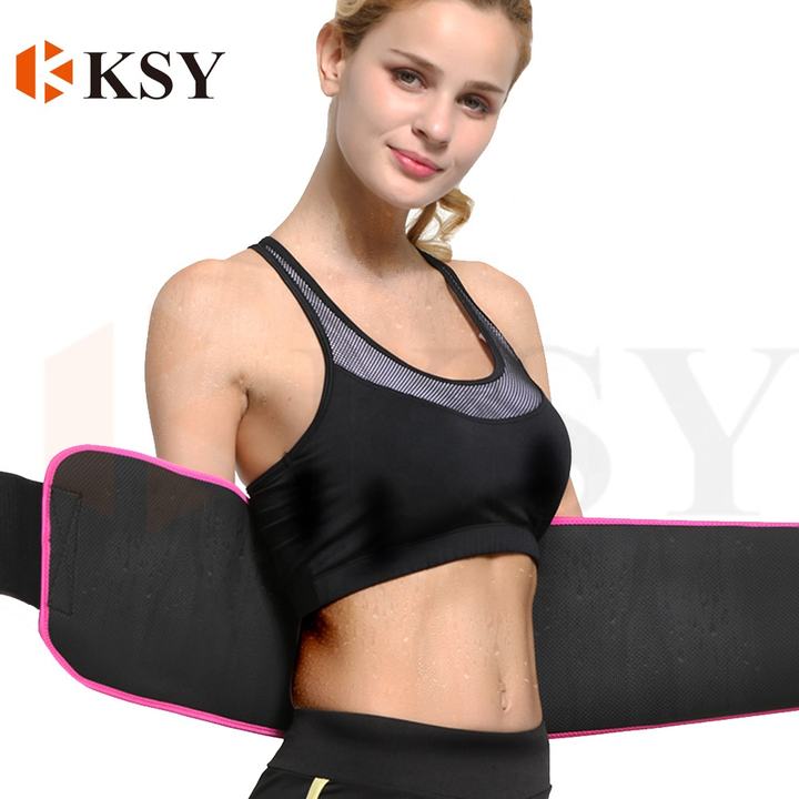 KSY hot selling tummy belt sweet waist trimmer sweat belt for weight loss with pocket China Factory Direct Export