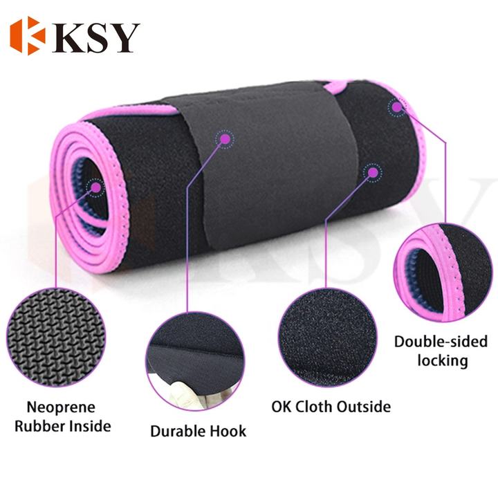 KSY hot selling tummy belt sweet waist trimmer sweat belt for weight loss with pocket China Factory Direct Export