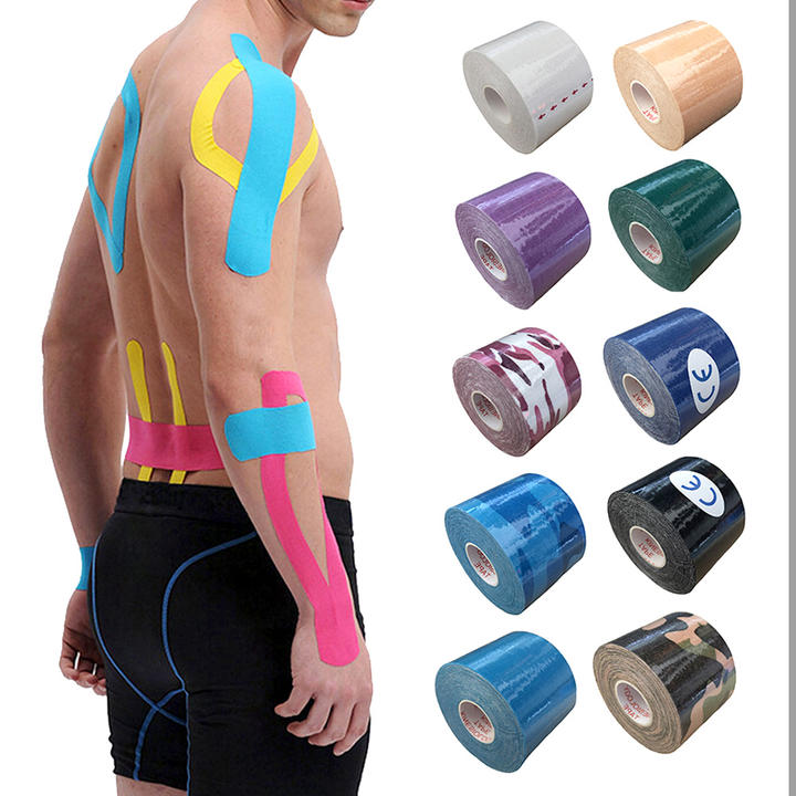 Kinesiology Tape Muscle Bandage Sports Cotton Elastic Adhesive Strain Injury Tape Knee Muscle Pain Relief Custom Manufacturing Custom Solutions