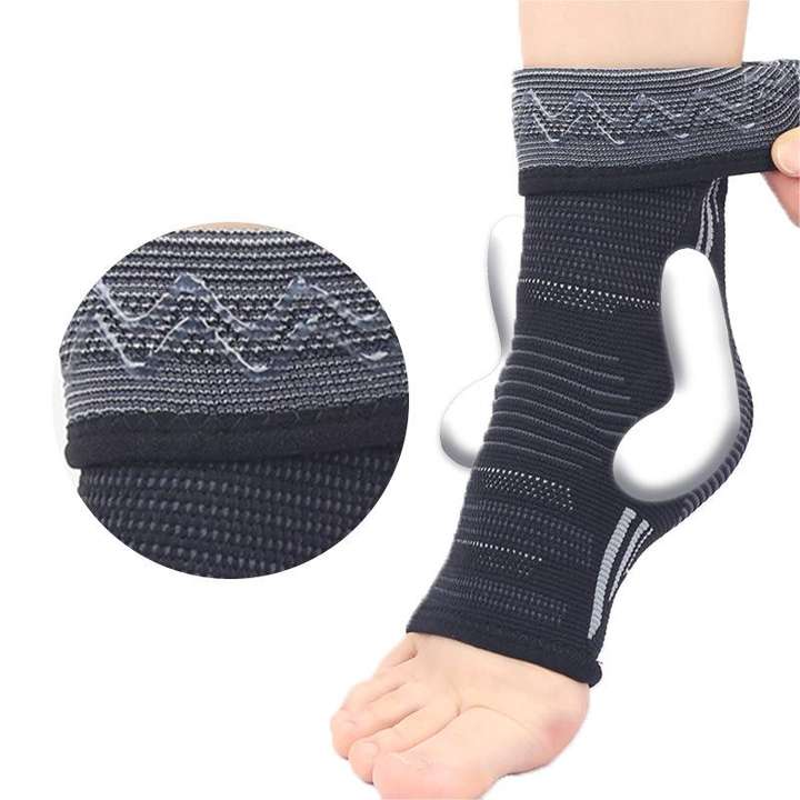 Knitted Sports Silicone Ankle BraceElasticated and compressed shock-absorbing impact resistant fixed support ankle brace ODM Manufacturing Direct