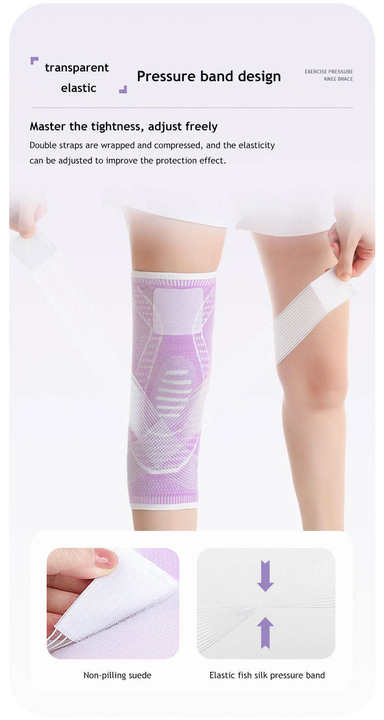 Knitted anti-collision Adjustable Thick High Elastic Anti Slip Nylon Knee Brace With Belt for man and woman