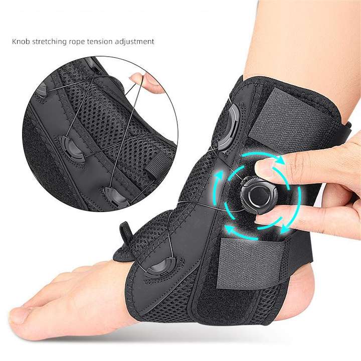 Knob rope ankle guard Manual adjustment of elastic aluminum plate support slow pressure stable ankle guard