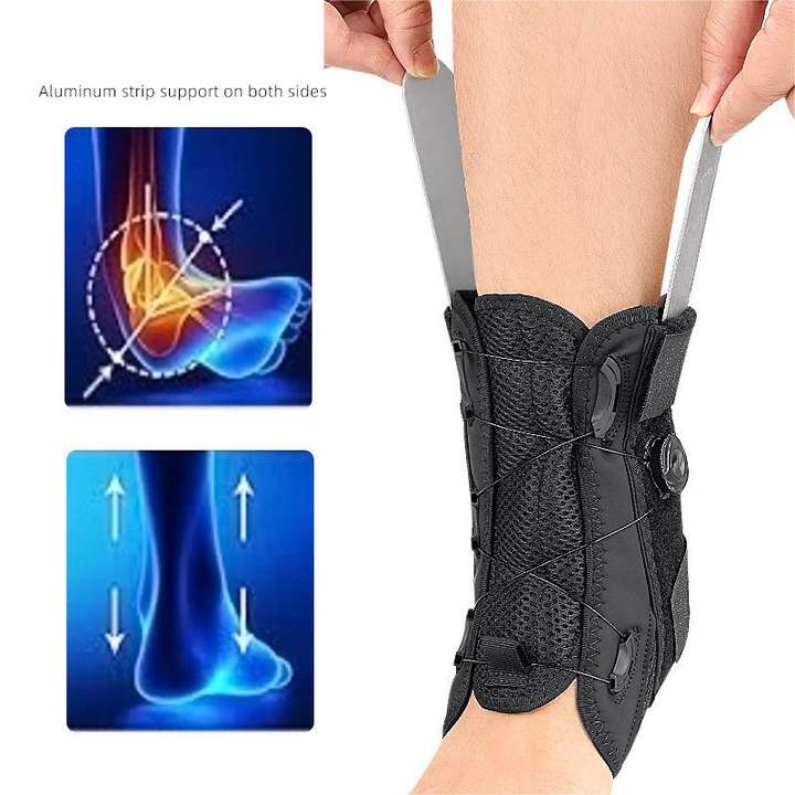 Knob rope ankle guard Manual adjustment of elastic aluminum plate support slow pressure stable ankle guard