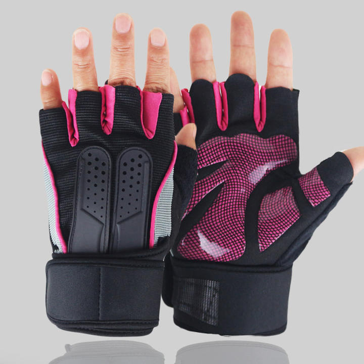 Long wrist brace fitness half-finger gloves Outdoor roller skating dumbbell weight lifting gloves Made in China Factory