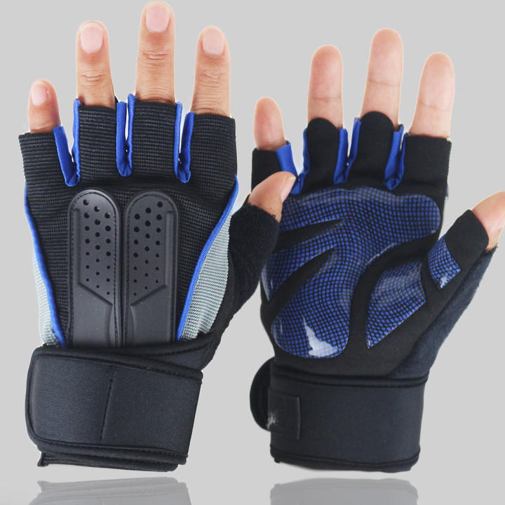 Long wrist brace fitness half-finger gloves Outdoor roller skating dumbbell weight lifting gloves Made in China Factory