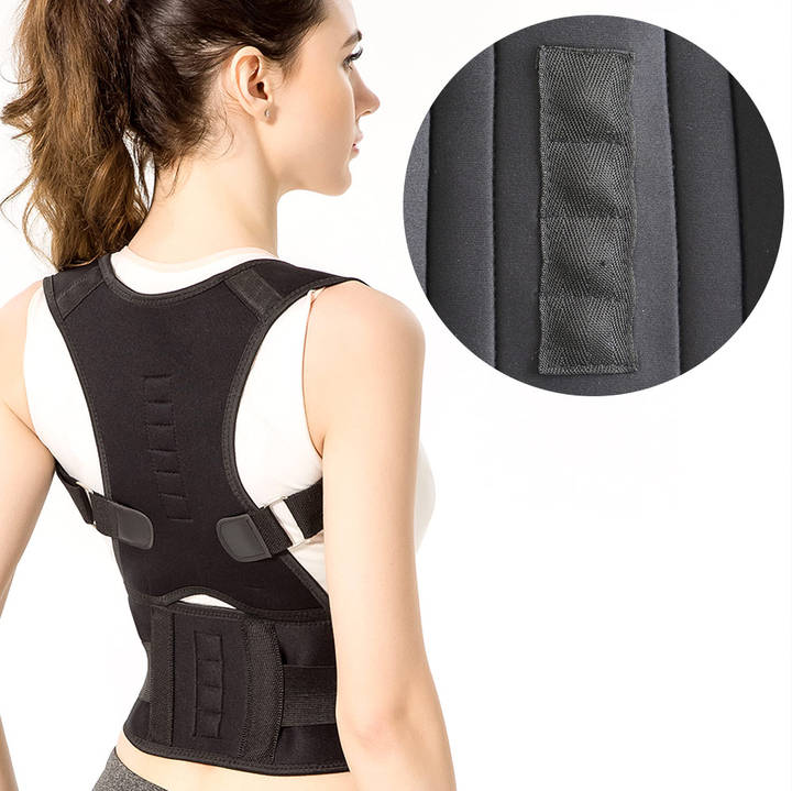 Magnetic  Spine Pain Relief  Support Posture Back Corrector Black