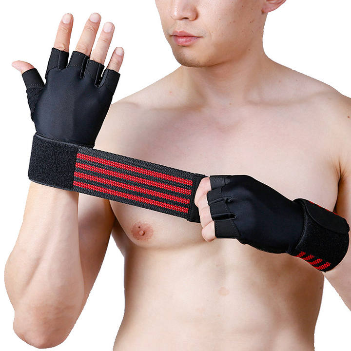 Men Women Dumbbell Weight Lifting Gloves Gym Half Finger Fitness Wrist Wrap Sport Gloves Fingerless Protect Wrist Cycling Gloves