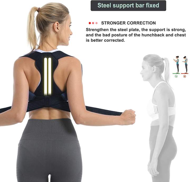 Men&Women Posture Corrector Back Support Belt Clavicle Spine Lumbar Brace Corset Posture Correction Stop Slouching Back Trainer