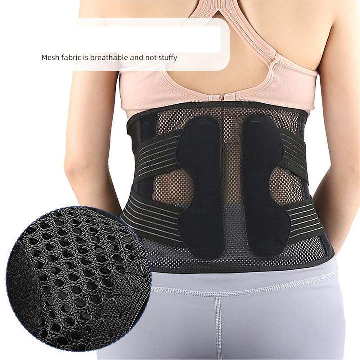 Mesh breathable steel support waist support weight lifting squat hard pull pressure exercise thin waist support