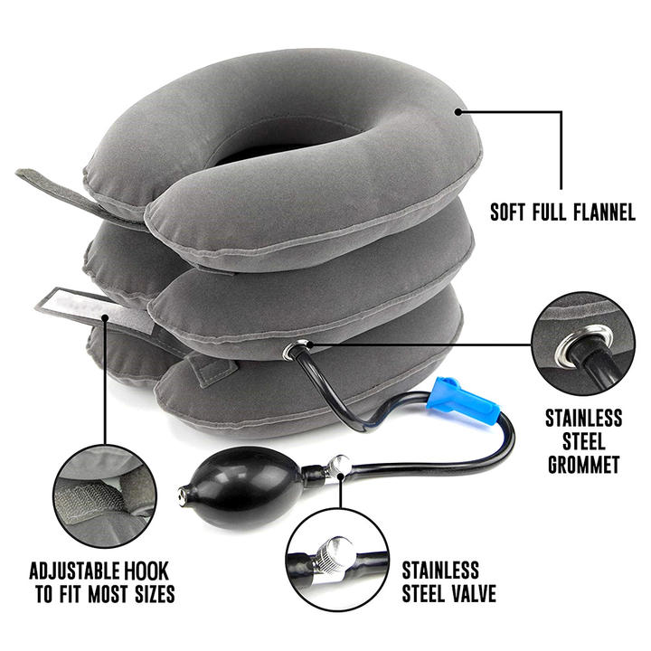 Neck Inflatable Pillow Collar Tractor Air Cervical Traction Device Support Vertebra Orthopedics Massage Relaxation Brace Bulk Wholesale