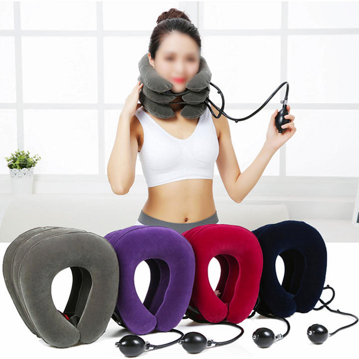 Neck Inflatable Pillow Collar Tractor Air Cervical Traction Device Support Vertebra Orthopedics Massage Relaxation Brace Bulk Wholesale