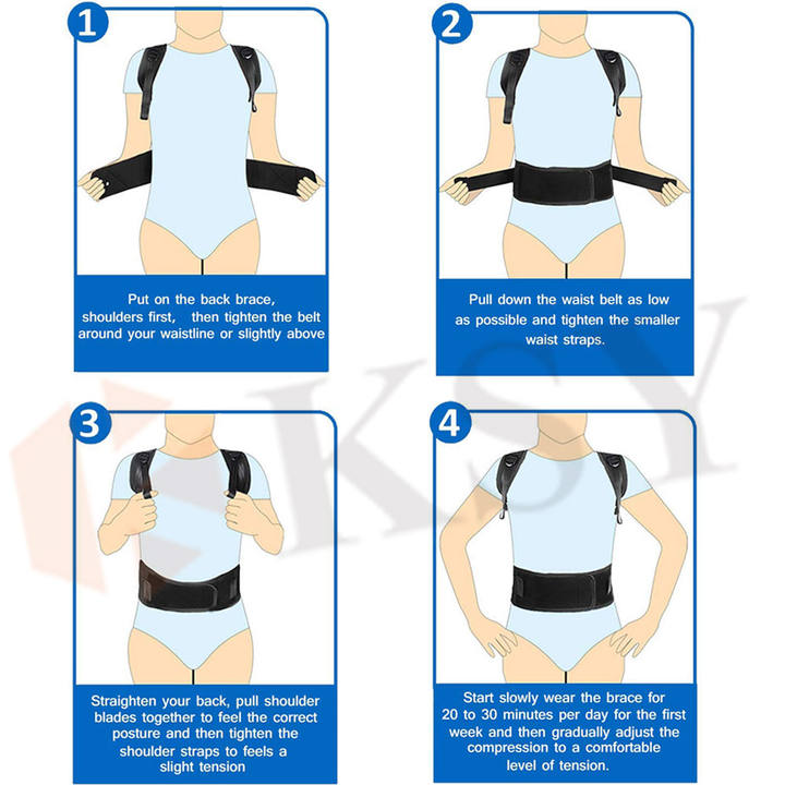 Neoprene Adjustable Back Belt Pain Brace Posture magnetic Corrective Shoulder Support Clavicle Corrector Belt