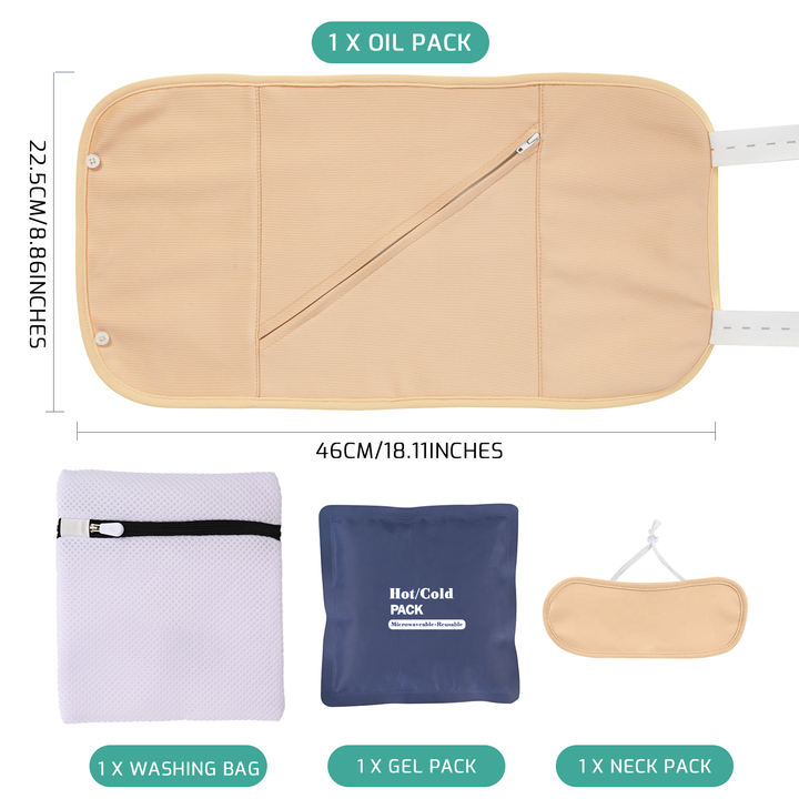 New Reusable Adjustable Neck and Waist Wrap Compress Pad  Castor Oil Pack  Kit for Liver Detox Manufacturing Services Chain