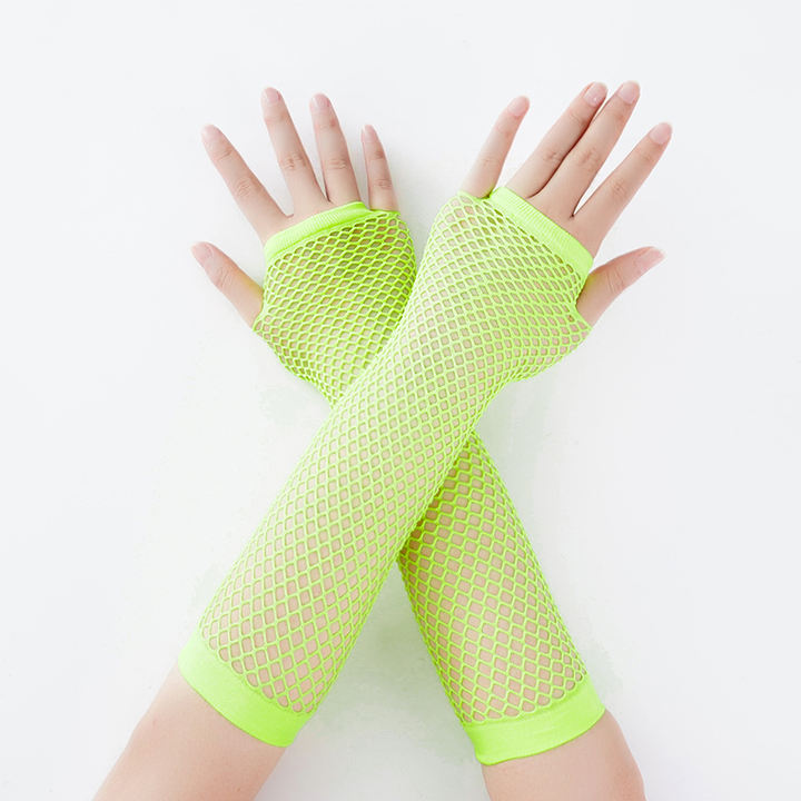 New Stylish Long Black Fishnet Gloves Womens Fingerless Gloves Girls Dance Gothic Punk Rock Costume Fancy Gloves Industrial Wholesale Custom Solutions