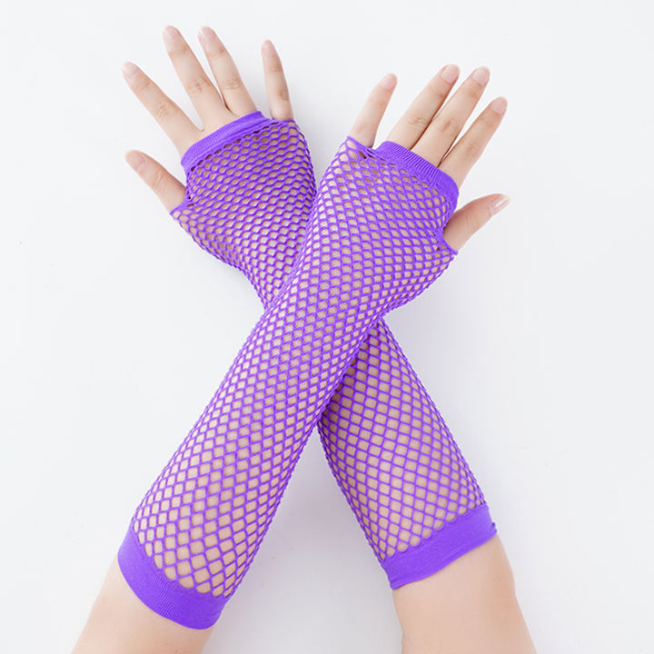 New Stylish Long Black Fishnet Gloves Womens Fingerless Gloves Girls Dance Gothic Punk Rock Costume Fancy Gloves Industrial Wholesale Custom Solutions