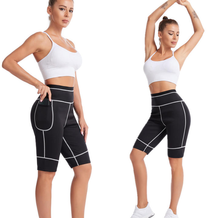 New neoprene sweat pants fitness body compression Shapewear men's and women's high-waisted sports pants