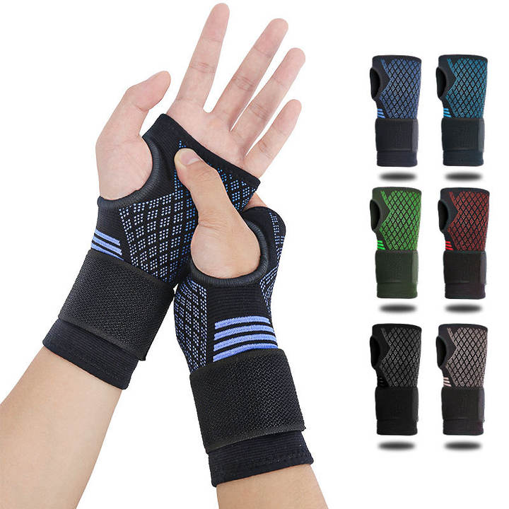 New wrist strap adjustable winding wrist strap Knitted nylon breathable wrist strap fitness protection