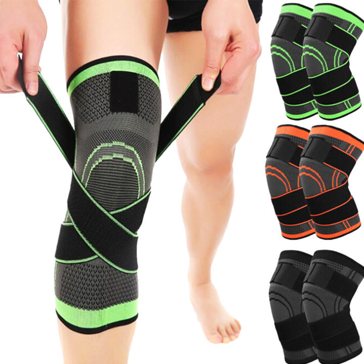 Nylon Knee Support Compression Sleeves Joint Pain Arthritis Relief Running Fitness Elastic Wrap Knee  Brace Production Wholesale Operations