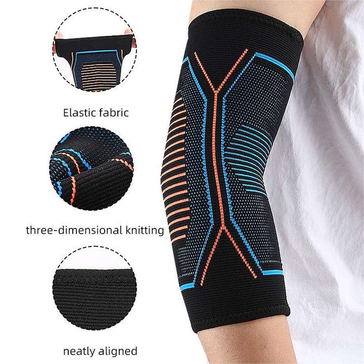 Outdoor sports nylon elbow elastic stretch fit cushioned shock relief basketball fitness elbow guard Wholesale Trade Supplier Innovation