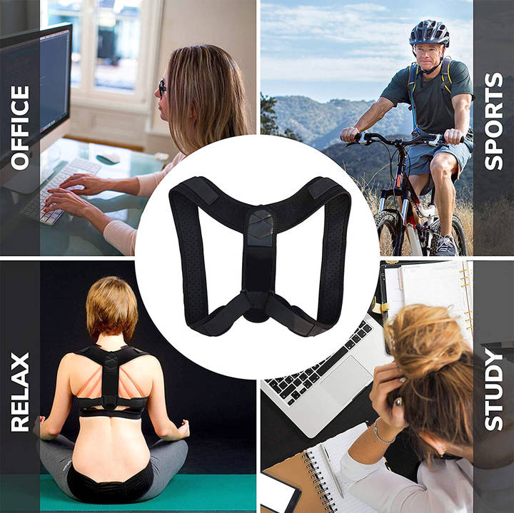 Outdoors Sports Shoulder Supports Back Brace Posture Corrector Black OEM Customized Logo China Exporter