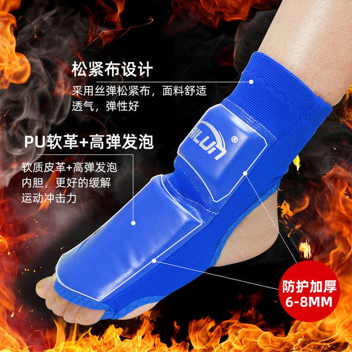 PU Leather Ankle Guard MMA Boxing Muay Thai Foot Insteps Guards Feet Protector Martial Arts Wushu Sanda Training Protective Gear