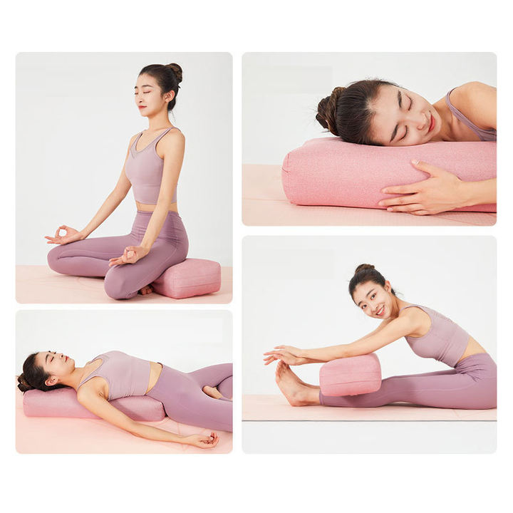 Portable Yoga Pillow Anti-deformed Lightweight Rectangular Yoga Bolster Pillow High Elasticity Decompression Aid Pillow