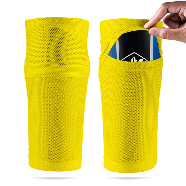 Professional Football Mesh Fabric breathable brace support sleeve With Pocket Protect Shin