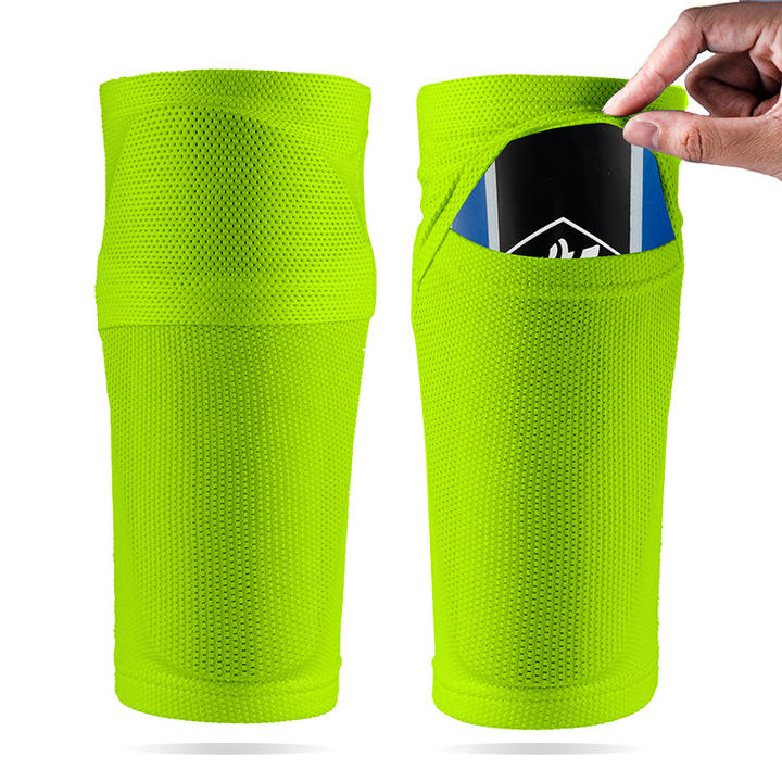 Professional Football Mesh Fabric breathable brace support sleeve With Pocket Protect Shin