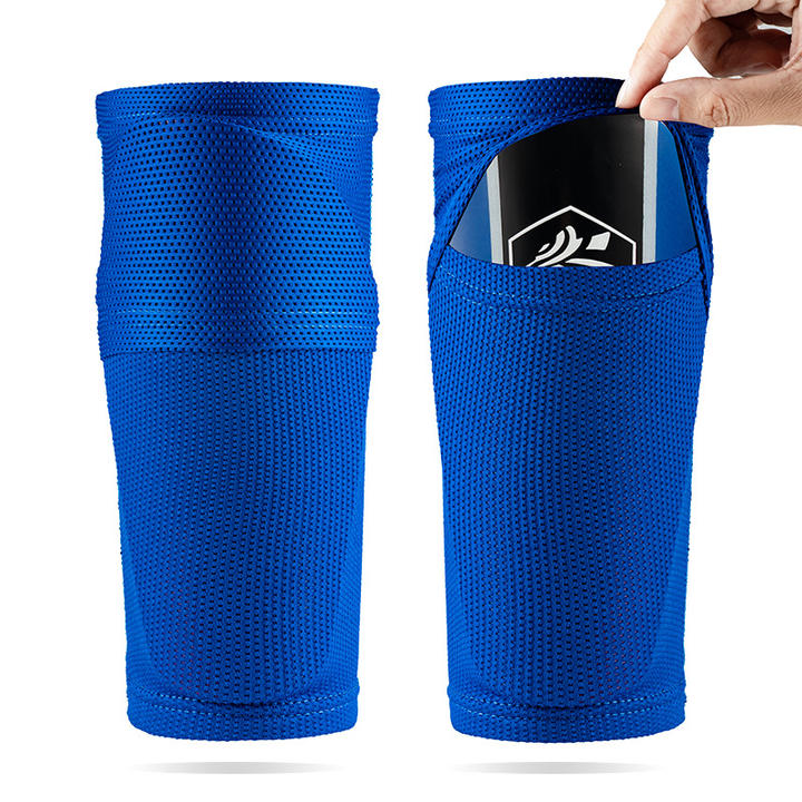 Professional Football Mesh Fabric breathable brace support sleeve With Pocket Protect Shin