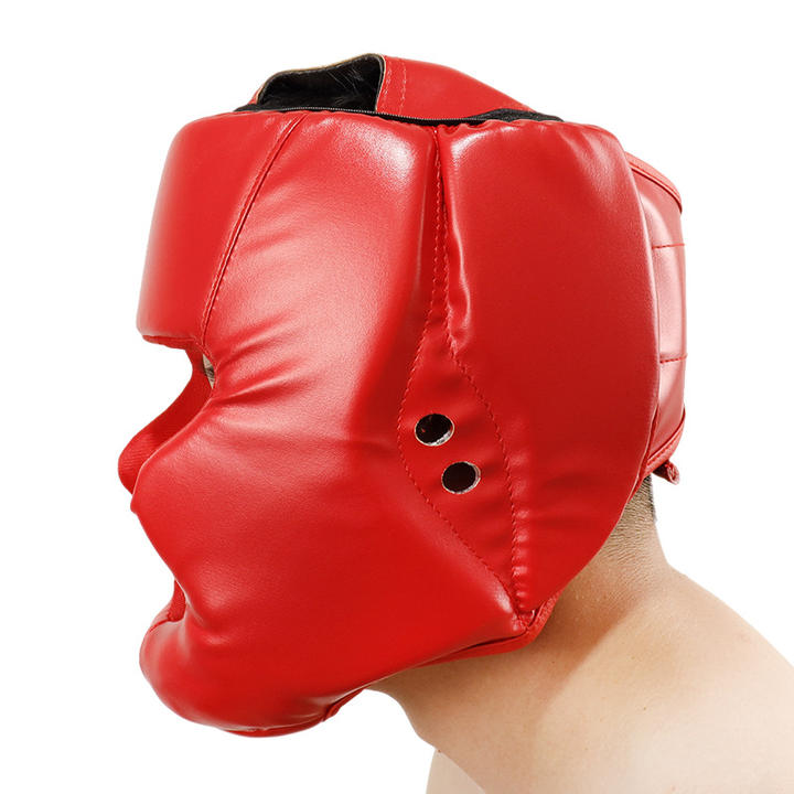 Pu Full Face Headgear Head Guard Dipped Foam Boxing Head Guard Direct from Factory
