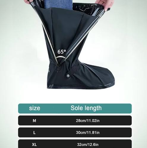 Rain Boot Shoe Cover Black Waterproof with Reflector High Top Clear Shoes Dust Covers for Motorcycle Bike Rain Cover Men Women China Factory Supply