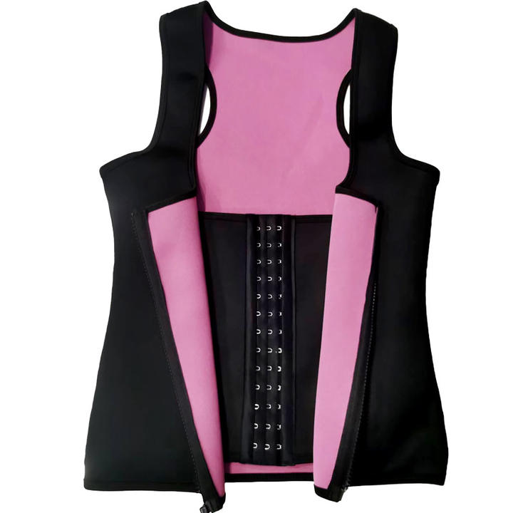 Sauna Sweat Suit for Women Sweat Body Shaper Hot Waist Trainer Sleeveless Zipper Shirt Workout Sauna Tank Top