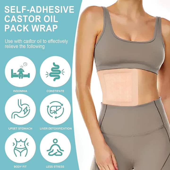 Self-Adhesive Castor Oil Pack Wrap for Liver Detox Anti-Seepage Portable waist-fitting castor oil pack Large Order Wholesale Export
