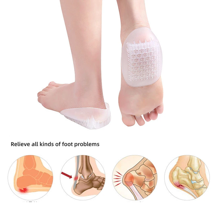 Soft Silicone Gel Insoles for Heel Lifting Inserts Arch Support Foot Care Cushion Pad Half Yard Insole Height Increase Insoles China Exporter