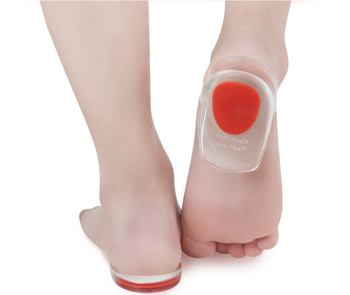 Soft Silicone Gel Insoles for heel spurs pain Foot cushion Foot Massager Care Half Heel Insole Pad Height Increase