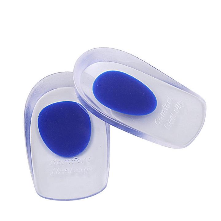 Soft Silicone Gel Insoles for heel spurs pain Foot cushion Foot Massager Care Half Heel Insole Pad Height Increase