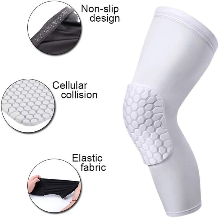 Sports Safety Accessories Elbow & Knee Pads Honeycomb Basketball Crashproof Antislip Leg Long Sleeve Industrial Exporter Custom Solutions