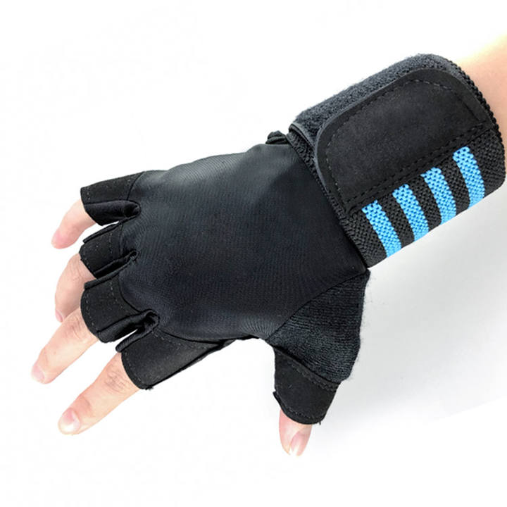 Sports fitness cycling half finger gloves weightlifting gloves with extended wrist protection breathable bicycle gloves