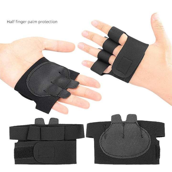 Sports fitness palm protection Weight lifting dumbbell four-finger palm protection horizontal bar training half-finger gloves