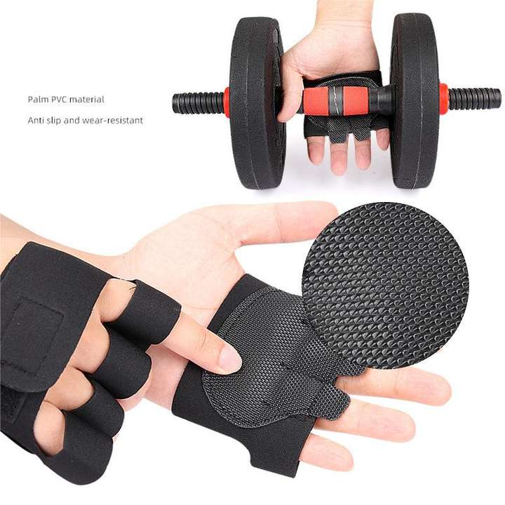 Sports fitness palm protection Weight lifting dumbbell four-finger palm protection horizontal bar training half-finger gloves