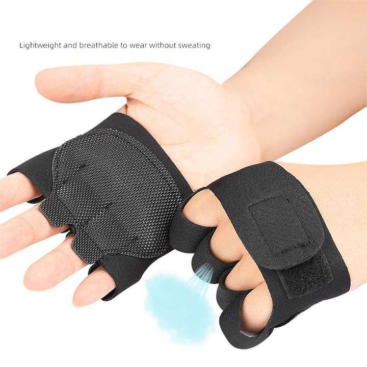 Sports fitness palm protection Weight lifting dumbbell four-finger palm protection horizontal bar training half-finger gloves