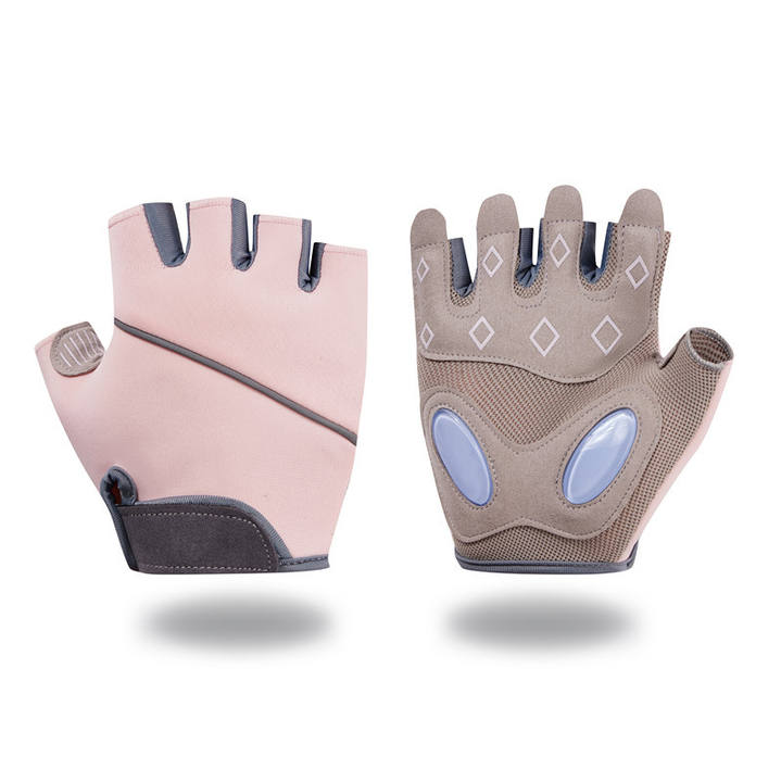 Sports half finger liquid silicone protective fitness gloves breathable thick palm mat wear-resistant non-slip fingers Export Wholesale